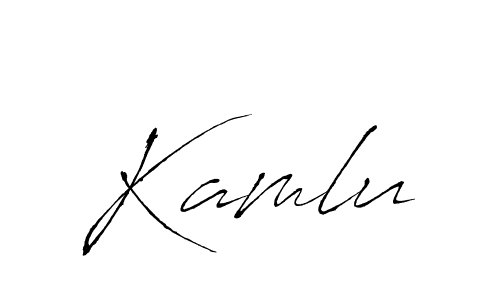 How to make Kamlu signature? Antro_Vectra is a professional autograph style. Create handwritten signature for Kamlu name. Kamlu signature style 6 images and pictures png