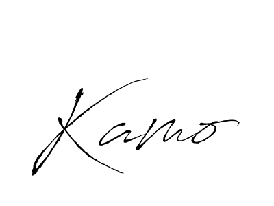 Make a beautiful signature design for name Kamo. With this signature (Antro_Vectra) style, you can create a handwritten signature for free. Kamo signature style 6 images and pictures png