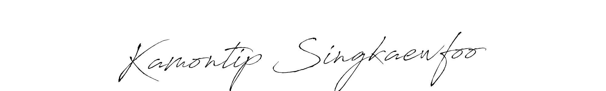 You should practise on your own different ways (Antro_Vectra) to write your name (Kamontip Singkaewfoo) in signature. don't let someone else do it for you. Kamontip Singkaewfoo signature style 6 images and pictures png