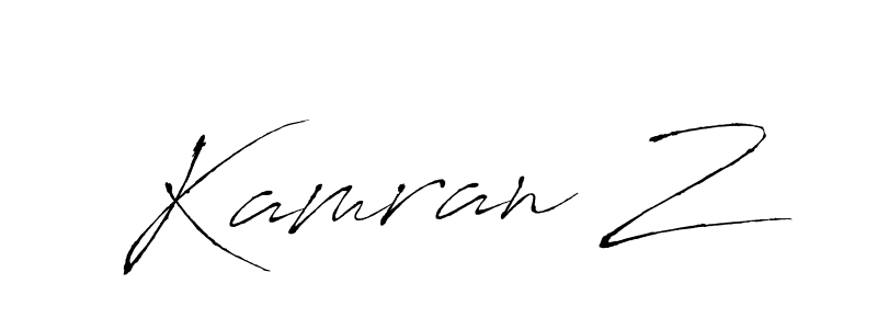 Make a beautiful signature design for name Kamran Z. With this signature (Antro_Vectra) style, you can create a handwritten signature for free. Kamran Z signature style 6 images and pictures png