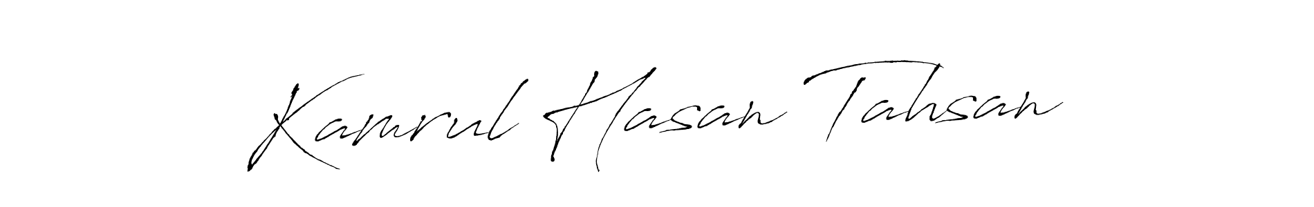 How to make Kamrul Hasan Tahsan name signature. Use Antro_Vectra style for creating short signs online. This is the latest handwritten sign. Kamrul Hasan Tahsan signature style 6 images and pictures png