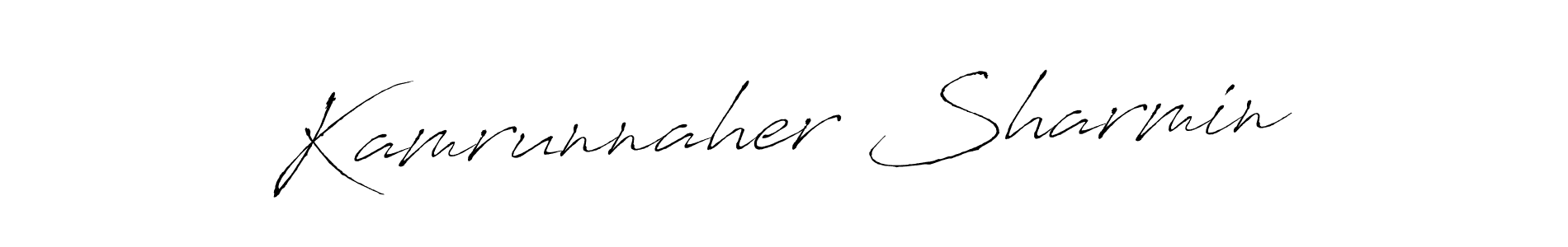 Design your own signature with our free online signature maker. With this signature software, you can create a handwritten (Antro_Vectra) signature for name Kamrunnaher Sharmin. Kamrunnaher Sharmin signature style 6 images and pictures png