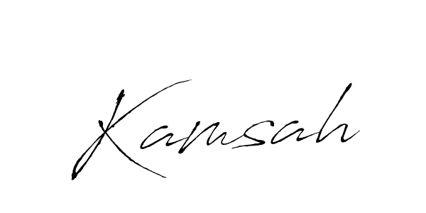 How to make Kamsah name signature. Use Antro_Vectra style for creating short signs online. This is the latest handwritten sign. Kamsah signature style 6 images and pictures png