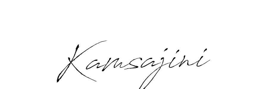 Use a signature maker to create a handwritten signature online. With this signature software, you can design (Antro_Vectra) your own signature for name Kamsajini. Kamsajini signature style 6 images and pictures png