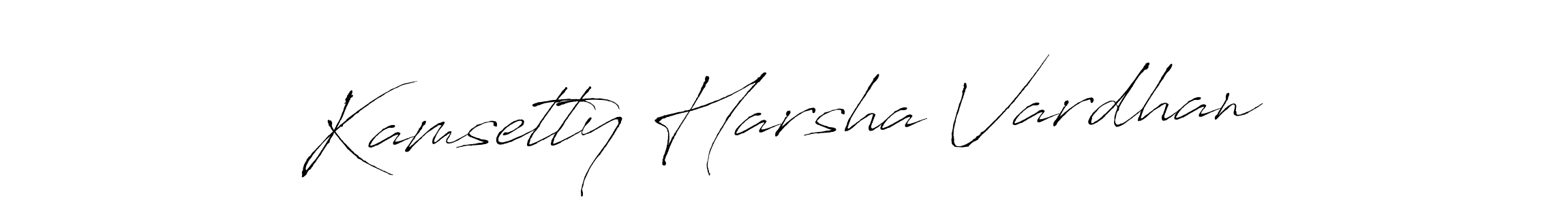 Make a beautiful signature design for name Kamsetty Harsha Vardhan. With this signature (Antro_Vectra) style, you can create a handwritten signature for free. Kamsetty Harsha Vardhan signature style 6 images and pictures png