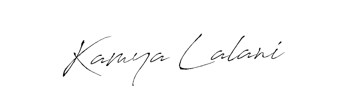 This is the best signature style for the Kamya Lalani name. Also you like these signature font (Antro_Vectra). Mix name signature. Kamya Lalani signature style 6 images and pictures png