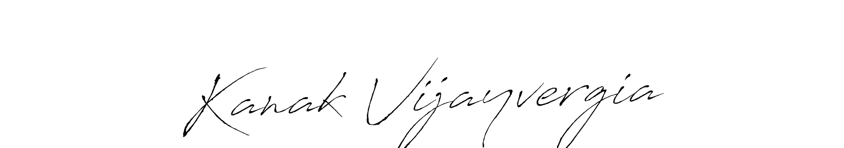 Make a beautiful signature design for name Kanak Vijayvergia. With this signature (Antro_Vectra) style, you can create a handwritten signature for free. Kanak Vijayvergia signature style 6 images and pictures png