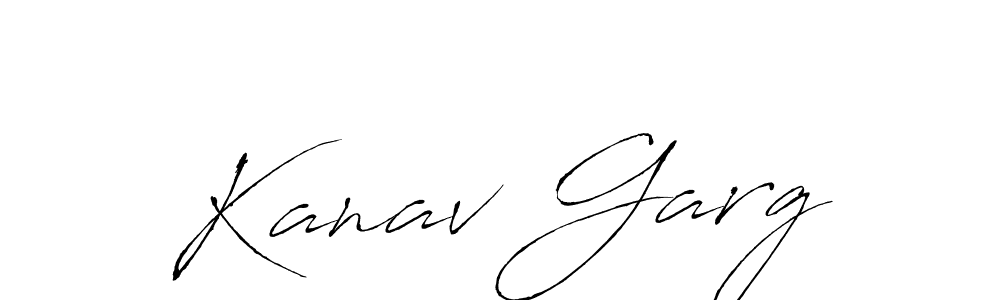 How to make Kanav Garg name signature. Use Antro_Vectra style for creating short signs online. This is the latest handwritten sign. Kanav Garg signature style 6 images and pictures png
