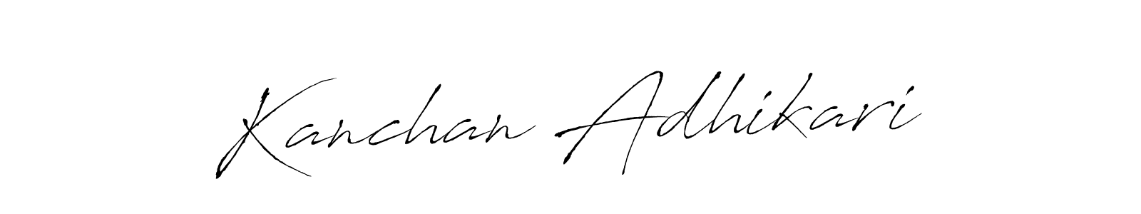 It looks lik you need a new signature style for name Kanchan Adhikari. Design unique handwritten (Antro_Vectra) signature with our free signature maker in just a few clicks. Kanchan Adhikari signature style 6 images and pictures png