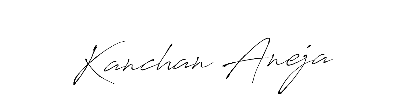 How to make Kanchan Aneja name signature. Use Antro_Vectra style for creating short signs online. This is the latest handwritten sign. Kanchan Aneja signature style 6 images and pictures png