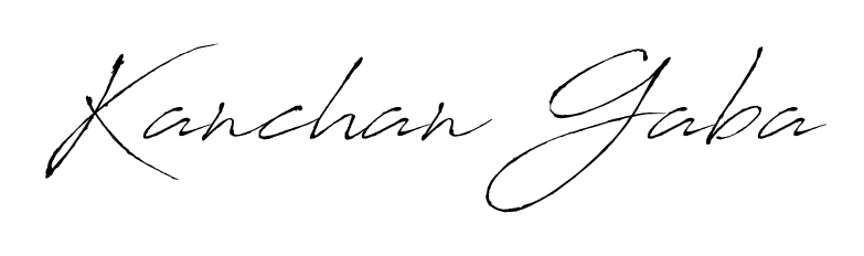 Quickly download Kanchan Gaba name signature in high-resolution PNG using Antro_Vectra style. Ready to insert into PDFs and online applications. Kanchan Gaba signature style 6 images and pictures png
