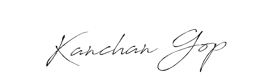 The best way (Antro_Vectra) to make a short signature is to pick only two or three words in your name. The name Kanchan Gop include a total of six letters. For converting this name. Kanchan Gop signature style 6 images and pictures png