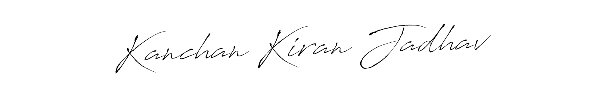Antro_Vectra is a professional signature style that is perfect for those who want to add a touch of class to their signature. It is also a great choice for those who want to make their signature more unique. Get Kanchan Kiran Jadhav name to fancy signature for free. Kanchan Kiran Jadhav signature style 6 images and pictures png