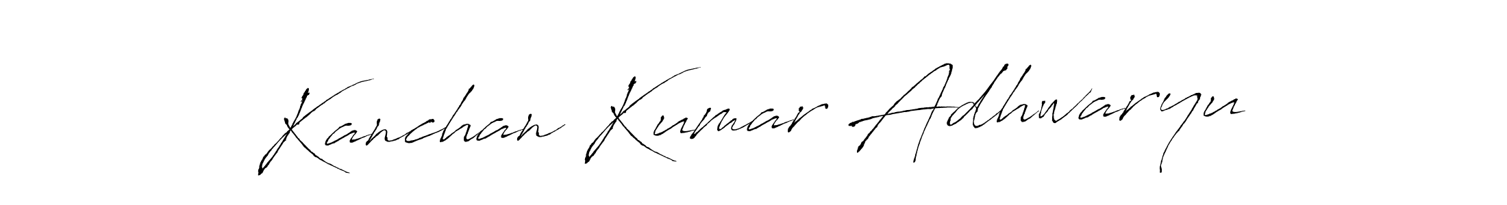 It looks lik you need a new signature style for name Kanchan Kumar Adhwaryu. Design unique handwritten (Antro_Vectra) signature with our free signature maker in just a few clicks. Kanchan Kumar Adhwaryu signature style 6 images and pictures png