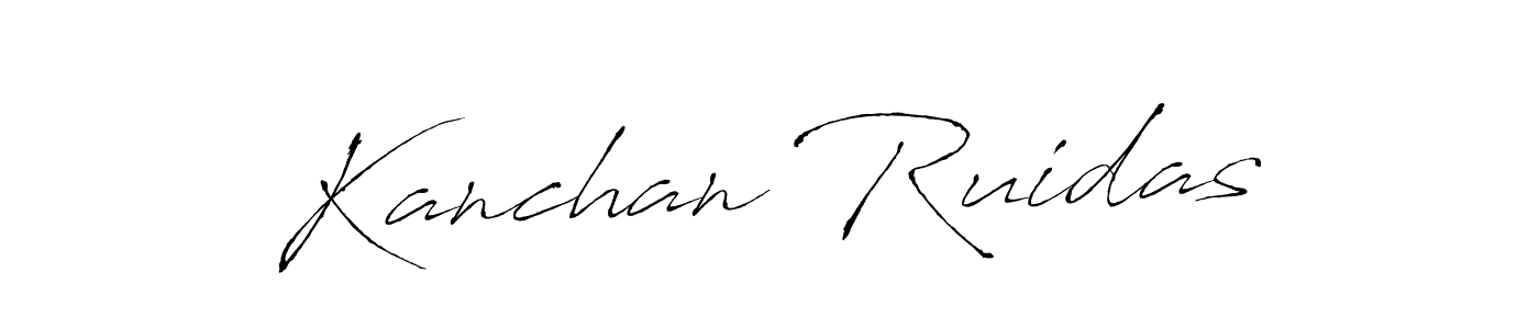You should practise on your own different ways (Antro_Vectra) to write your name (Kanchan Ruidas) in signature. don't let someone else do it for you. Kanchan Ruidas signature style 6 images and pictures png