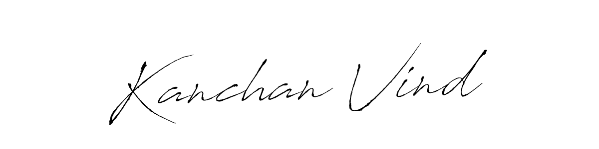 How to make Kanchan Vind name signature. Use Antro_Vectra style for creating short signs online. This is the latest handwritten sign. Kanchan Vind signature style 6 images and pictures png