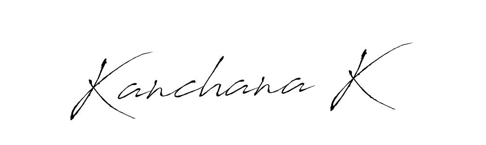 The best way (Antro_Vectra) to make a short signature is to pick only two or three words in your name. The name Kanchana K include a total of six letters. For converting this name. Kanchana K signature style 6 images and pictures png