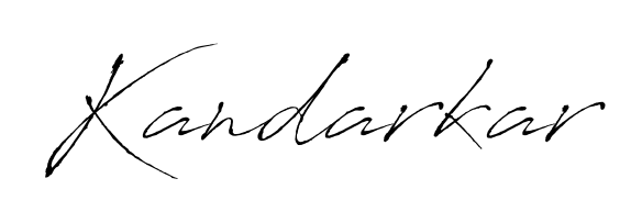 A dynamic signature style for Kandarkar using Antro_Vectra script. Designed to look authentic, handwritten, and professional. Kandarkar signature style 6 images and pictures png