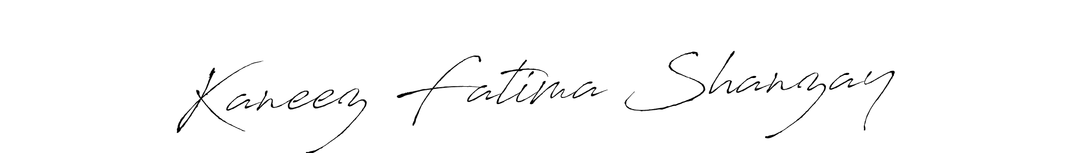 You should practise on your own different ways (Antro_Vectra) to write your name (Kaneez Fatima Shanzay) in signature. don't let someone else do it for you. Kaneez Fatima Shanzay signature style 6 images and pictures png