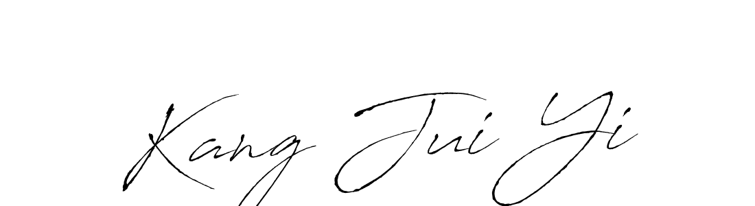 Similarly Antro_Vectra is the best handwritten signature design. Signature creator online .You can use it as an online autograph creator for name Kang Jui Yi. Kang Jui Yi signature style 6 images and pictures png