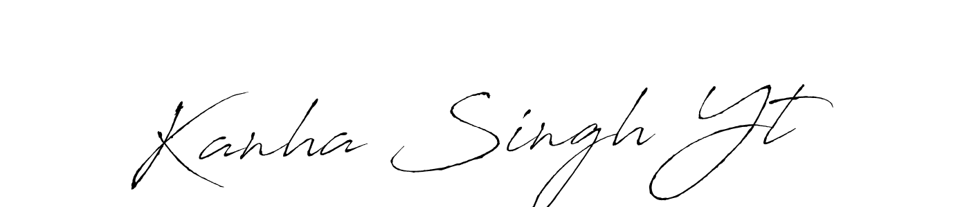 The best way (Antro_Vectra) to make a short signature is to pick only two or three words in your name. The name Kanha Singh Yt include a total of six letters. For converting this name. Kanha Singh Yt signature style 6 images and pictures png