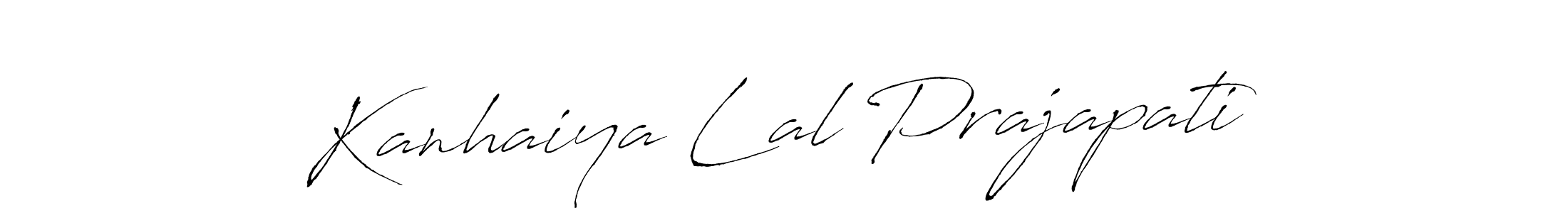 How to make Kanhaiya Lal Prajapati signature? Antro_Vectra is a professional autograph style. Create handwritten signature for Kanhaiya Lal Prajapati name. Kanhaiya Lal Prajapati signature style 6 images and pictures png