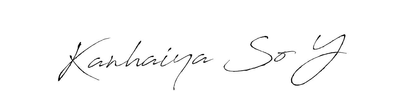 Make a short Kanhaiya So Y signature style. Manage your documents anywhere anytime using Antro_Vectra. Create and add eSignatures, submit forms, share and send files easily. Kanhaiya So Y signature style 6 images and pictures png