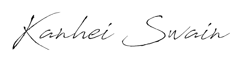 Try this chic Kanhei Swain handwritten sign style. Using Antro_Vectra font elements, it gives your name a sleek, memorable identity. Kanhei Swain signature style 6 images and pictures png