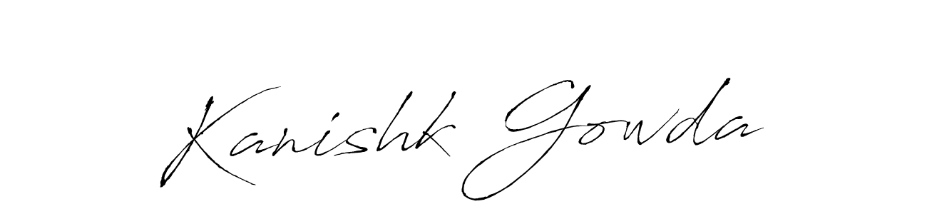 How to make Kanishk Gowda signature? Antro_Vectra is a professional autograph style. Create handwritten signature for Kanishk Gowda name. Kanishk Gowda signature style 6 images and pictures png