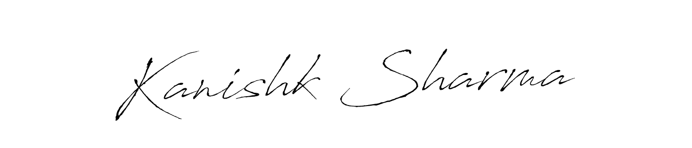 How to make Kanishk Sharma name signature. Use Antro_Vectra style for creating short signs online. This is the latest handwritten sign. Kanishk Sharma signature style 6 images and pictures png