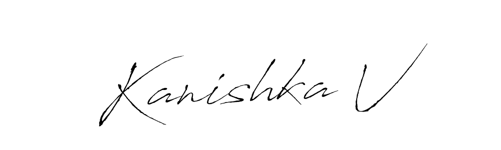 How to make Kanishka V name signature. Use Antro_Vectra style for creating short signs online. This is the latest handwritten sign. Kanishka V signature style 6 images and pictures png