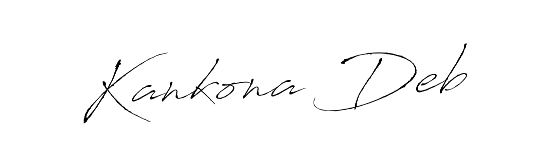Kankona Deb stylish signature style. Best Handwritten Sign (Antro_Vectra) for my name. Handwritten Signature Collection Ideas for my name Kankona Deb. Kankona Deb signature style 6 images and pictures png