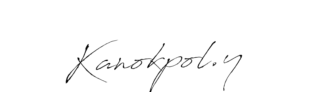 How to make Kanokpol.y name signature. Use Antro_Vectra style for creating short signs online. This is the latest handwritten sign. Kanokpol.y signature style 6 images and pictures png