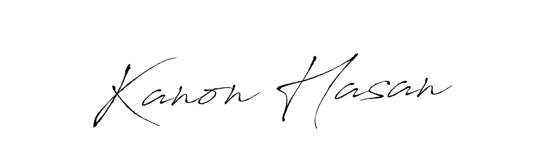 Make a beautiful signature design for name Kanon Hasan. With this signature (Antro_Vectra) style, you can create a handwritten signature for free. Kanon Hasan signature style 6 images and pictures png