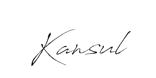 if you are searching for the best signature style for your name Kansul. so please give up your signature search. here we have designed multiple signature styles  using Antro_Vectra. Kansul signature style 6 images and pictures png