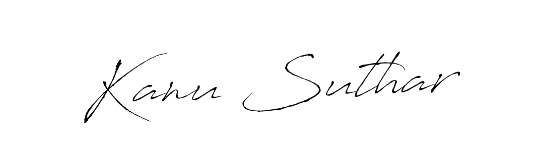 You should practise on your own different ways (Antro_Vectra) to write your name (Kanu Suthar) in signature. don't let someone else do it for you. Kanu Suthar signature style 6 images and pictures png