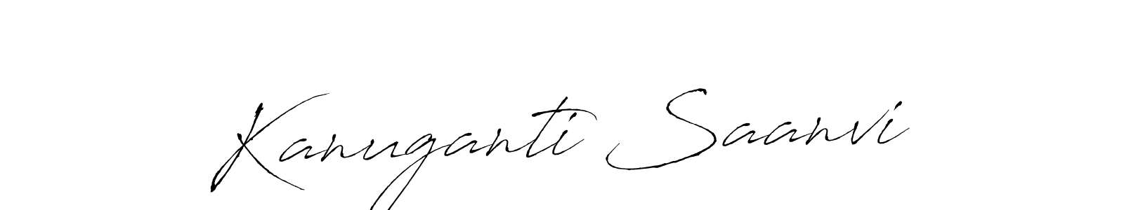 How to make Kanuganti Saanvi signature? Antro_Vectra is a professional autograph style. Create handwritten signature for Kanuganti Saanvi name. Kanuganti Saanvi signature style 6 images and pictures png