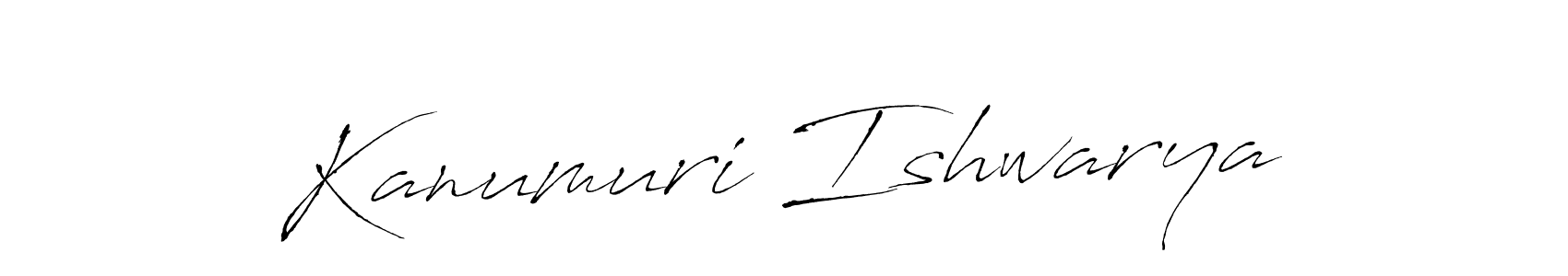 Also we have Kanumuri Ishwarya name is the best signature style. Create professional handwritten signature collection using Antro_Vectra autograph style. Kanumuri Ishwarya signature style 6 images and pictures png