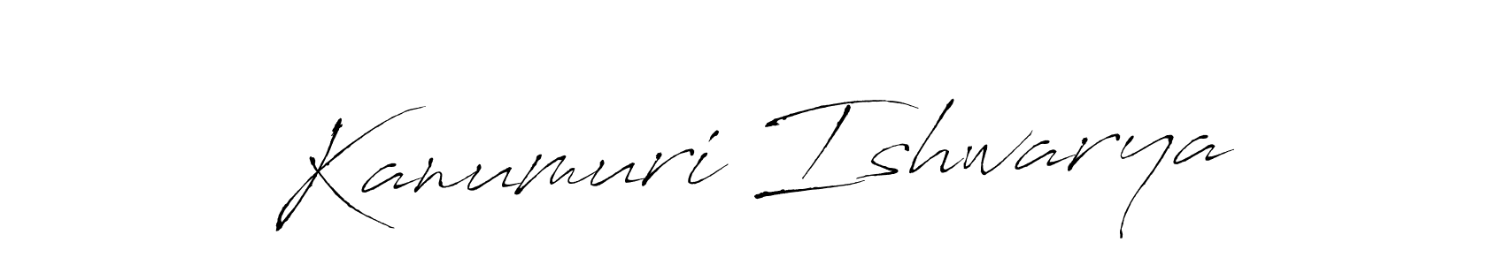 Kanumuri Ishwarya stylish signature style. Best Handwritten Sign (Antro_Vectra) for my name. Handwritten Signature Collection Ideas for my name Kanumuri Ishwarya. Kanumuri Ishwarya signature style 6 images and pictures png
