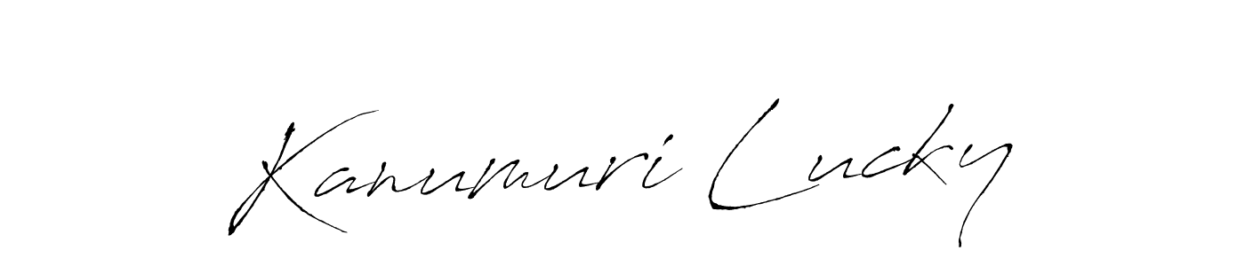 Design your own signature with our free online signature maker. With this signature software, you can create a handwritten (Antro_Vectra) signature for name Kanumuri Lucky. Kanumuri Lucky signature style 6 images and pictures png