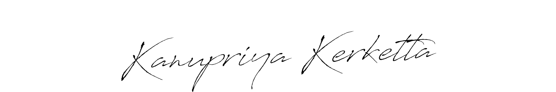 How to make Kanupriya Kerketta name signature. Use Antro_Vectra style for creating short signs online. This is the latest handwritten sign. Kanupriya Kerketta signature style 6 images and pictures png