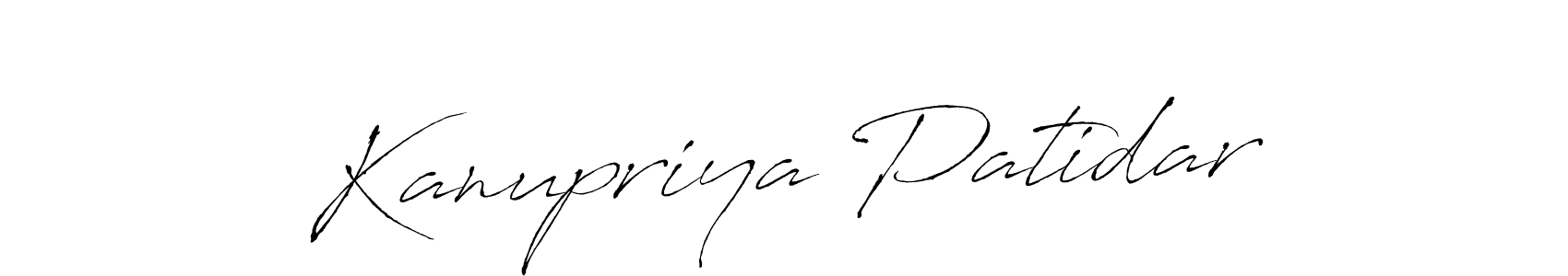 How to make Kanupriya Patidar name signature. Use Antro_Vectra style for creating short signs online. This is the latest handwritten sign. Kanupriya Patidar signature style 6 images and pictures png