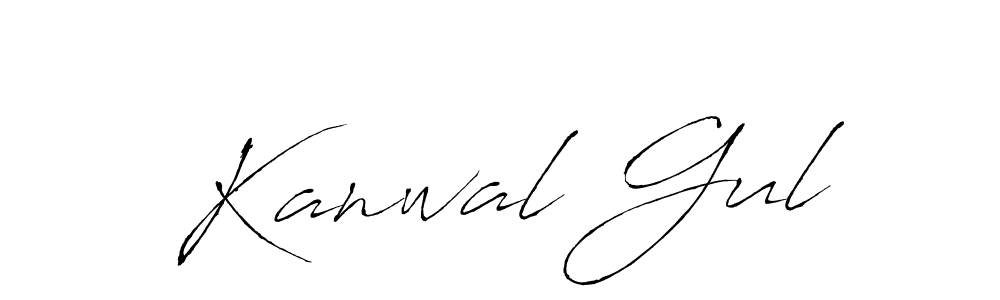 Design your own signature with our free online signature maker. With this signature software, you can create a handwritten (Antro_Vectra) signature for name Kanwal Gul. Kanwal Gul signature style 6 images and pictures png