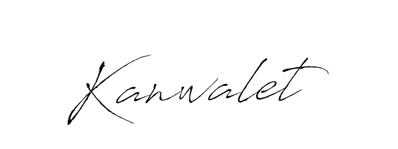Use a signature maker to create a handwritten signature online. With this signature software, you can design (Antro_Vectra) your own signature for name Kanwalet. Kanwalet signature style 6 images and pictures png