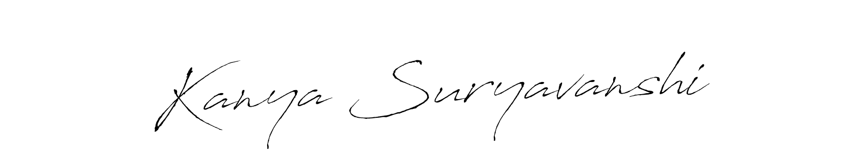 How to make Kanya Suryavanshi name signature. Use Antro_Vectra style for creating short signs online. This is the latest handwritten sign. Kanya Suryavanshi signature style 6 images and pictures png