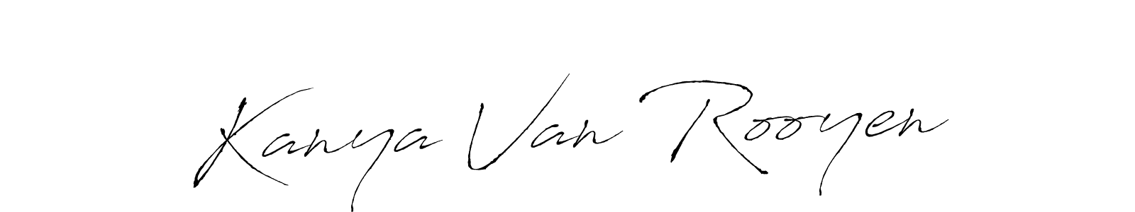 How to make Kanya Van Rooyen name signature. Use Antro_Vectra style for creating short signs online. This is the latest handwritten sign. Kanya Van Rooyen signature style 6 images and pictures png