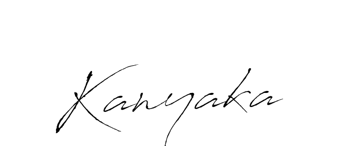 Use a signature maker to create a handwritten signature online. With this signature software, you can design (Antro_Vectra) your own signature for name Kanyaka. Kanyaka signature style 6 images and pictures png