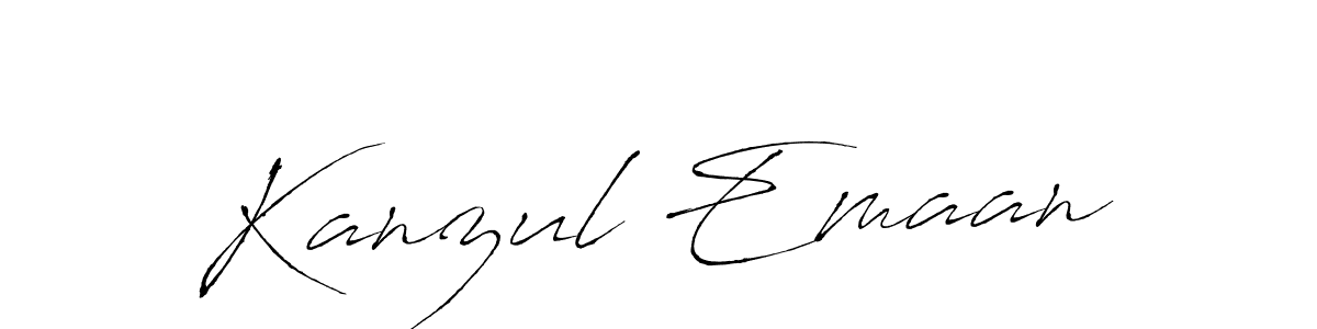 It looks lik you need a new signature style for name Kanzul Emaan. Design unique handwritten (Antro_Vectra) signature with our free signature maker in just a few clicks. Kanzul Emaan signature style 6 images and pictures png