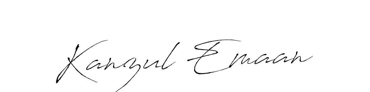 The best way (Antro_Vectra) to make a short signature is to pick only two or three words in your name. The name Kanzul Emaan include a total of six letters. For converting this name. Kanzul Emaan signature style 6 images and pictures png