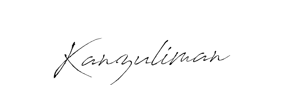Make a beautiful signature design for name Kanzuliman. With this signature (Antro_Vectra) style, you can create a handwritten signature for free. Kanzuliman signature style 6 images and pictures png